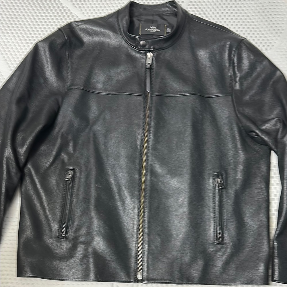 Coach Black Leather Moto Jacket